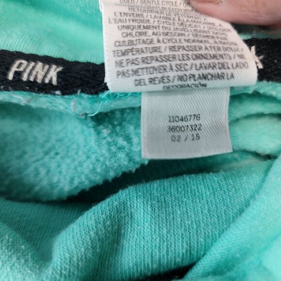Pink Victoria's Secret Sea Blue Green Cowl Neck Pullover Sweatshirt Size Large - Picture 7 of 7